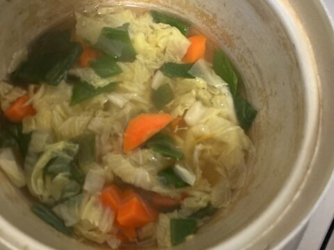 スープジャーレシピ♪白菜とにんじんの具沢山スープ